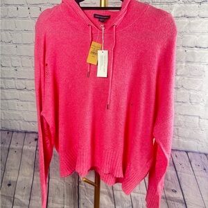 American Eagle distressed ripped sweater hoodie NWT Pink size Medium